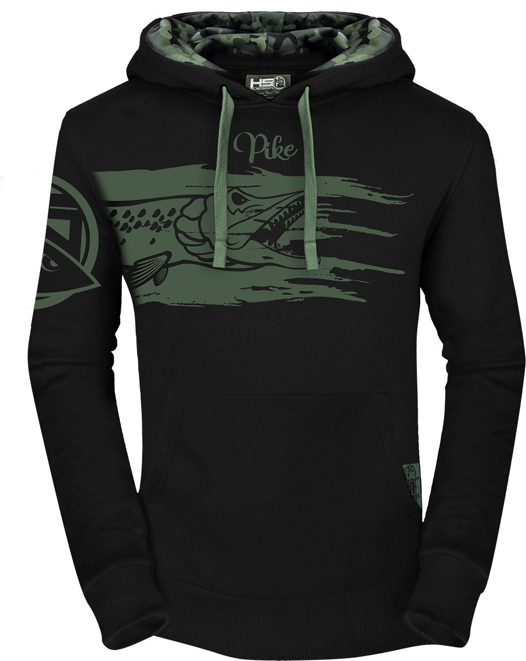 HOTSPOT DESIGN Hoodie, M, schwarz, Pike, mit Tarndetail, 010301402