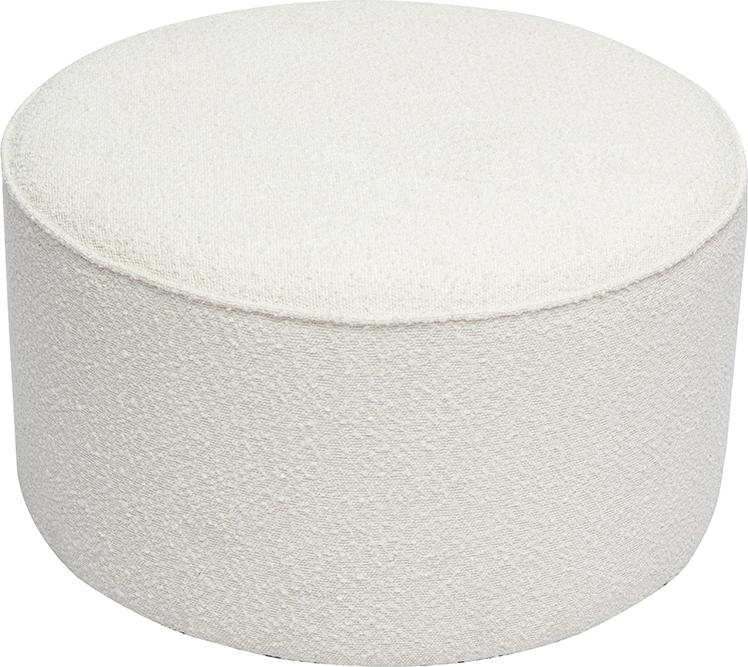Miliboo - Runder Pouf aus gewirkter Wollwirkung in Weiß D70 cm PAUL
