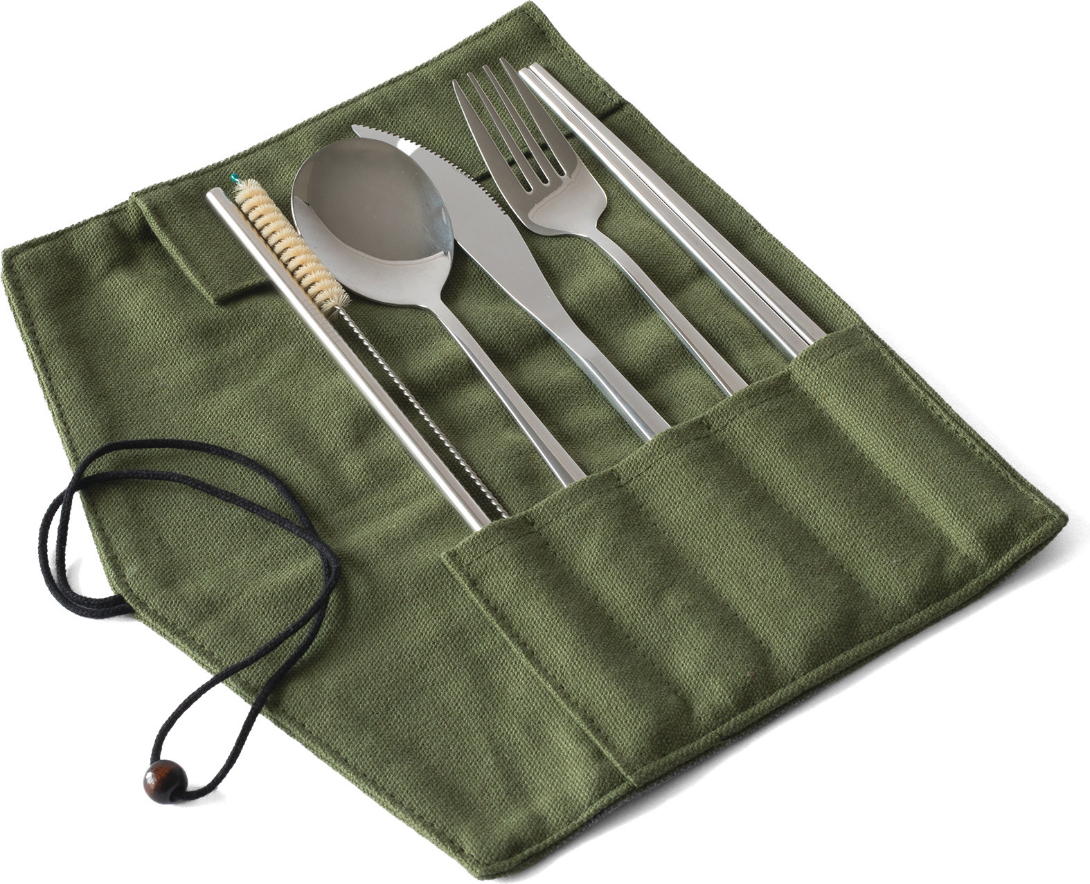 ECO Brotbox - ECO Besteckset Outdoor grün AC077