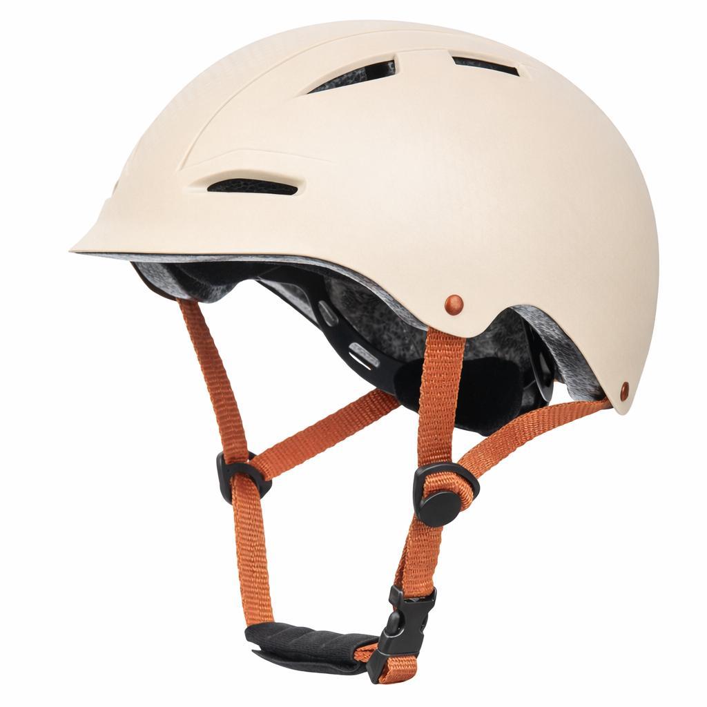 Creafit Fahrradhelm für Kinder Rollerhelm Bergen SCOUT, XS/S, verstellbar 46–56 cm, leicht, belüftet, robust, beige BHS-001