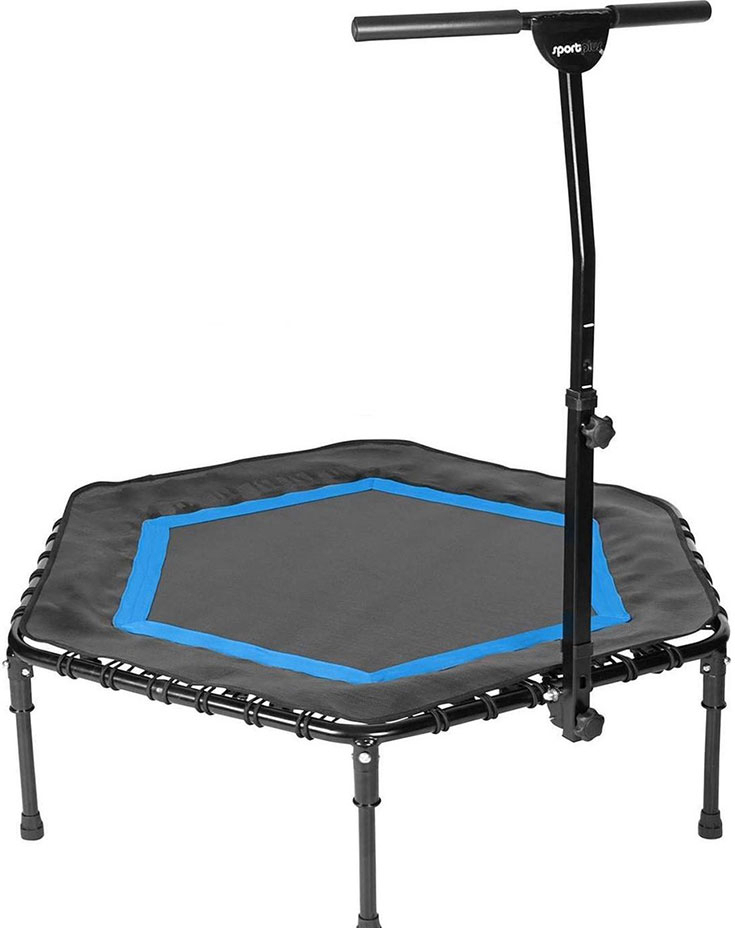 Trampolína SP-T-111F-B, fitness trampolína, modrá, Ø 126 cm, do 130 kg