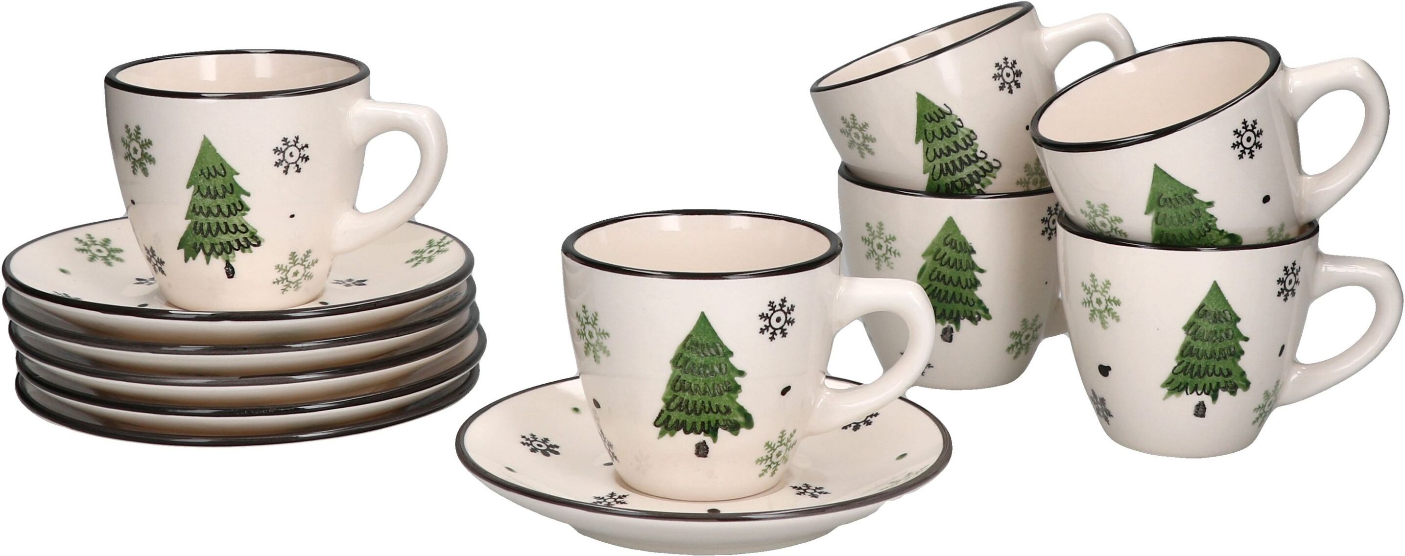 Weihnachtsbaum Kaffeetassen Set - Doppelwandige Isoliergläser Mit Deckel