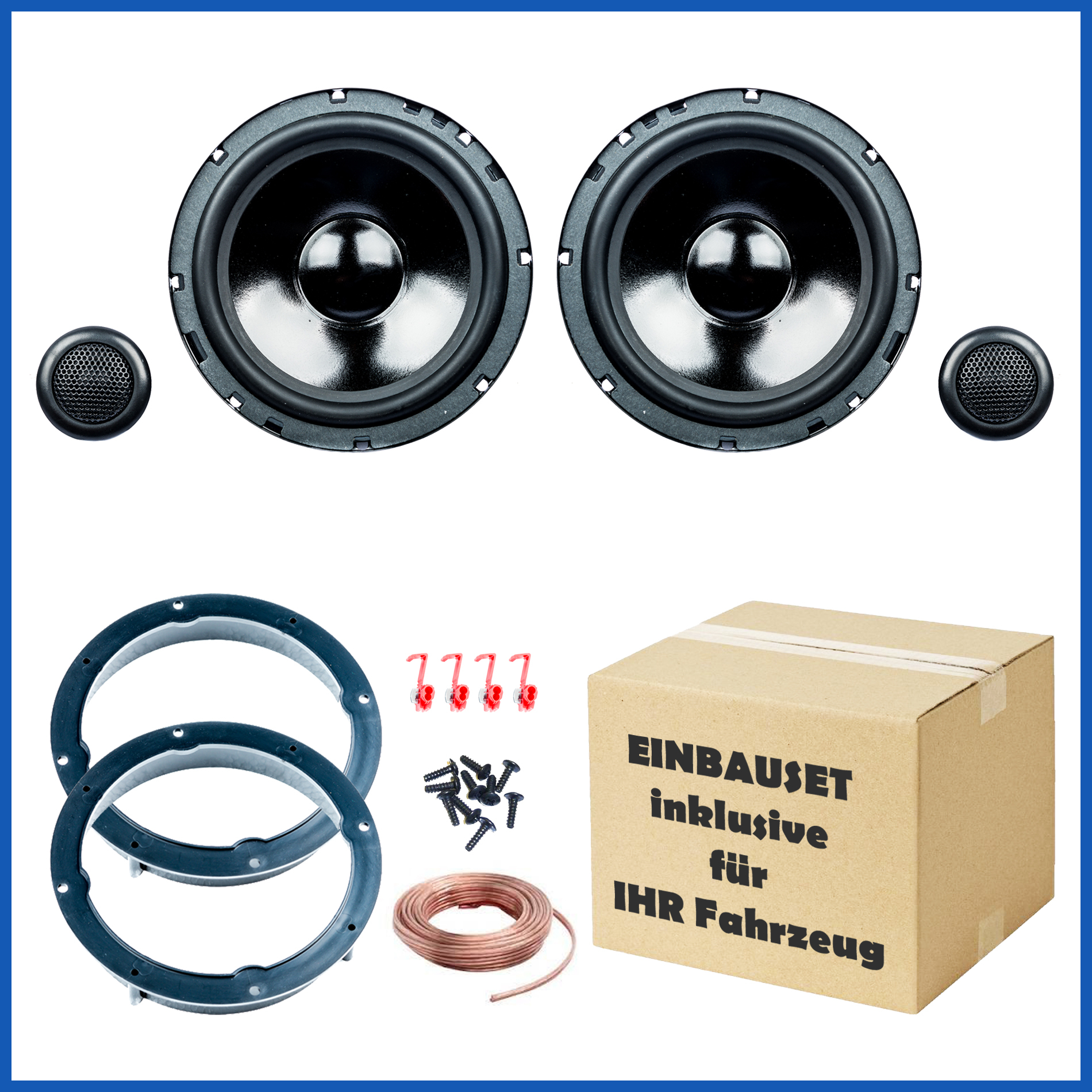 Lautsprecher passend für VW Golf 7, VW Polo 9N, VW Up, Tür vorne, PG Audio Evo II 2.16 2 x PG 2.16 + 2 x 28068-15
