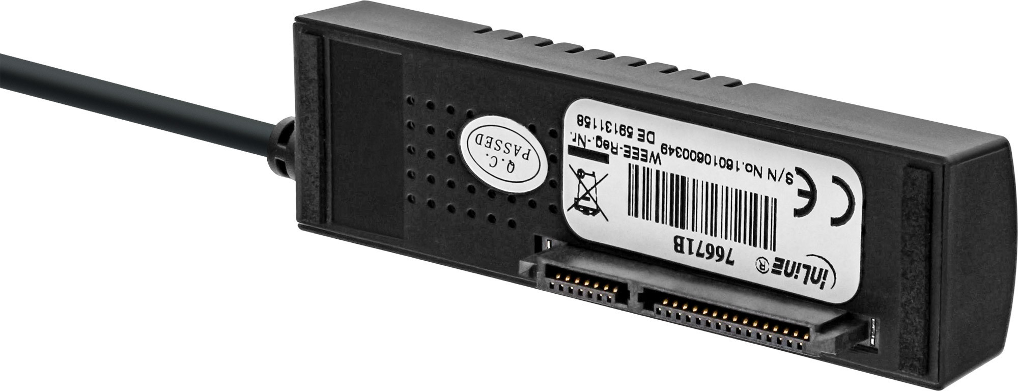 InLine® 76671B Prevodný kábel USB 3.1 na SATA 6 Gb/s, konektor USB A, 0,9 m