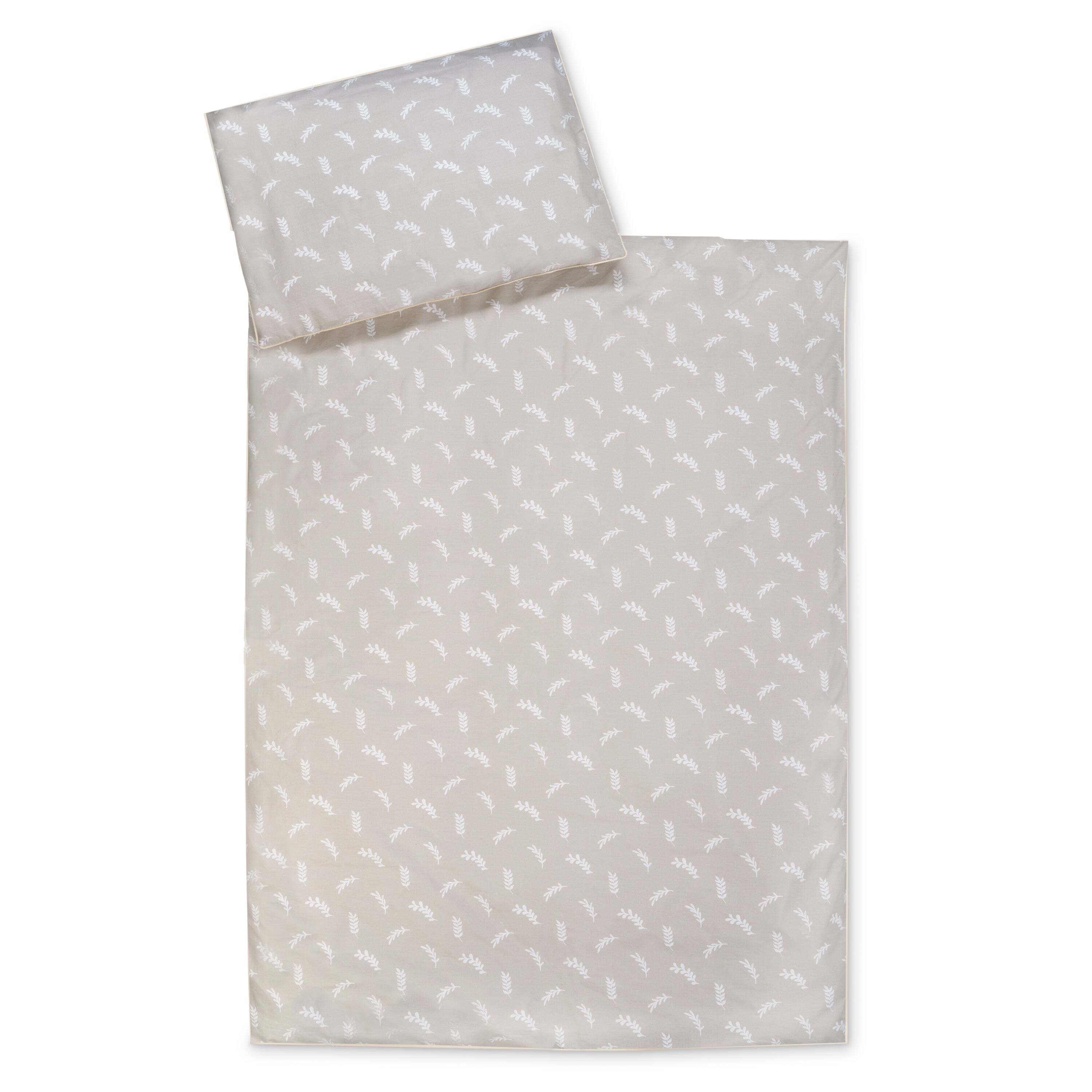 Zöllner Julius GmbH & Co. KG Baby-Bettwäsche - Taupe - Weiß - Baumwolle - 100 x 135 cm - mit Reißverschluss 8760191230