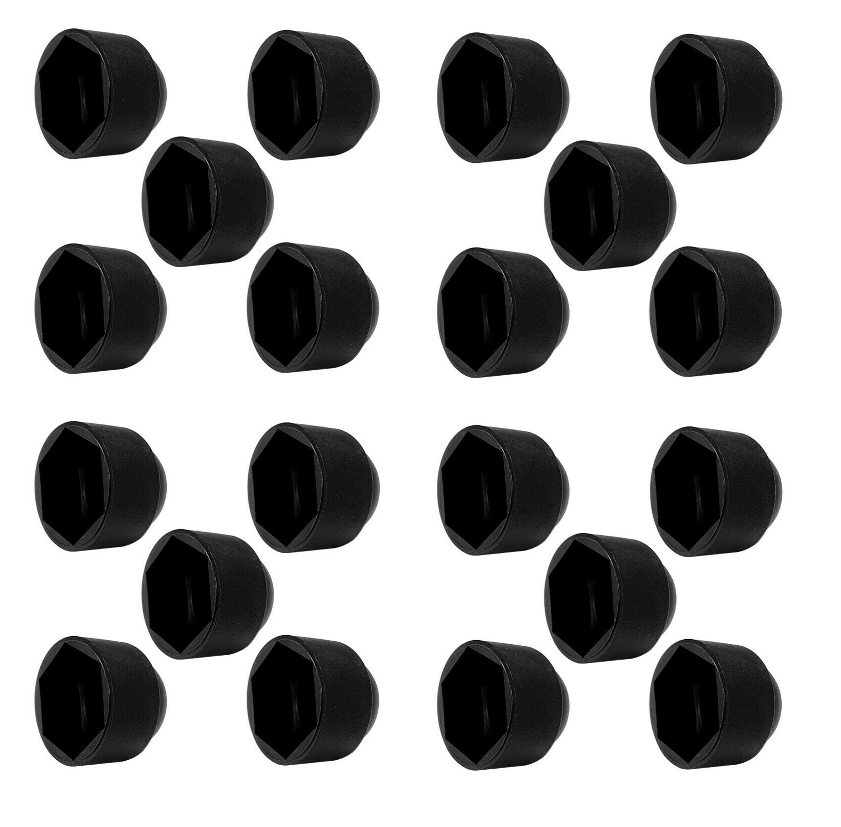 20 St Sechskant-Schutzkappen schwarz Kunststoff PE für Schrauben und Muttern