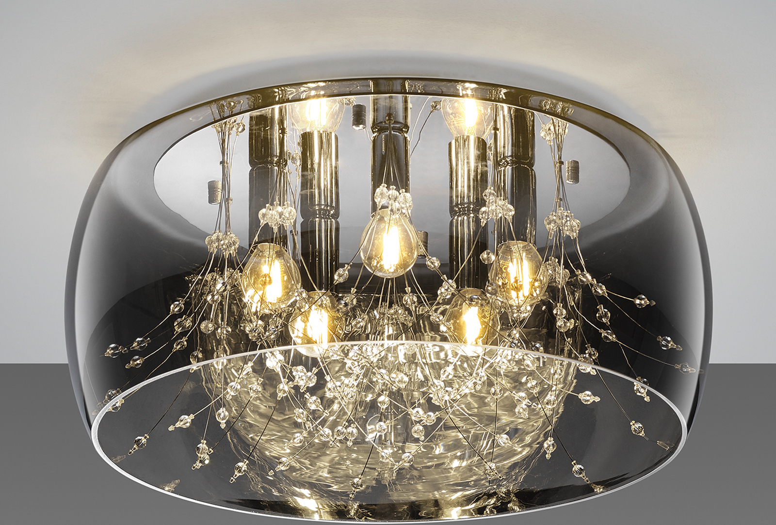 Trio Lighting Deckenlampe Crystel Deckenlampe Lampe Aus Glas Chrom ø 50 Cm E14