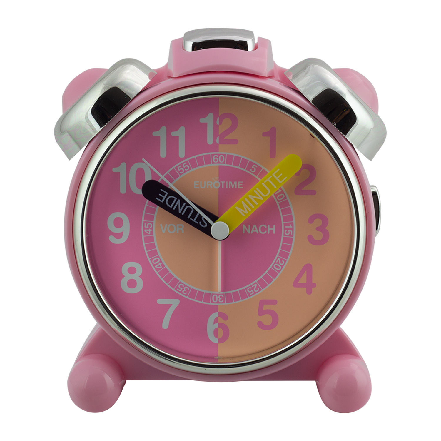 EUROTIME Kinderlernwecker, Quarz, zum Erlernen der Uhrzeit, leise, Kunststoff