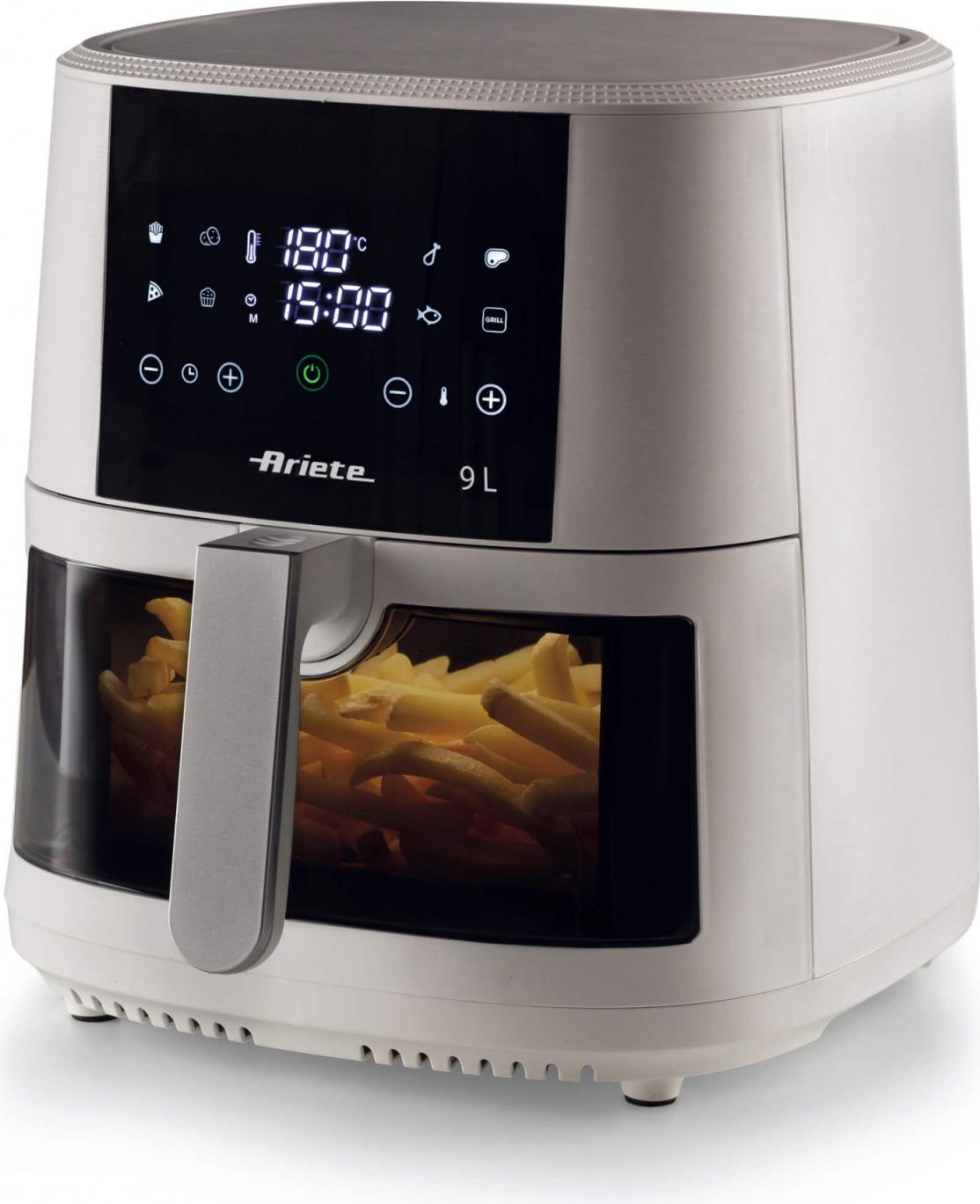 Ariete 4630/03, Teplovzdušná fritéza, 9 L, 3,5 kg, 200 °C, Samostarný, Biela