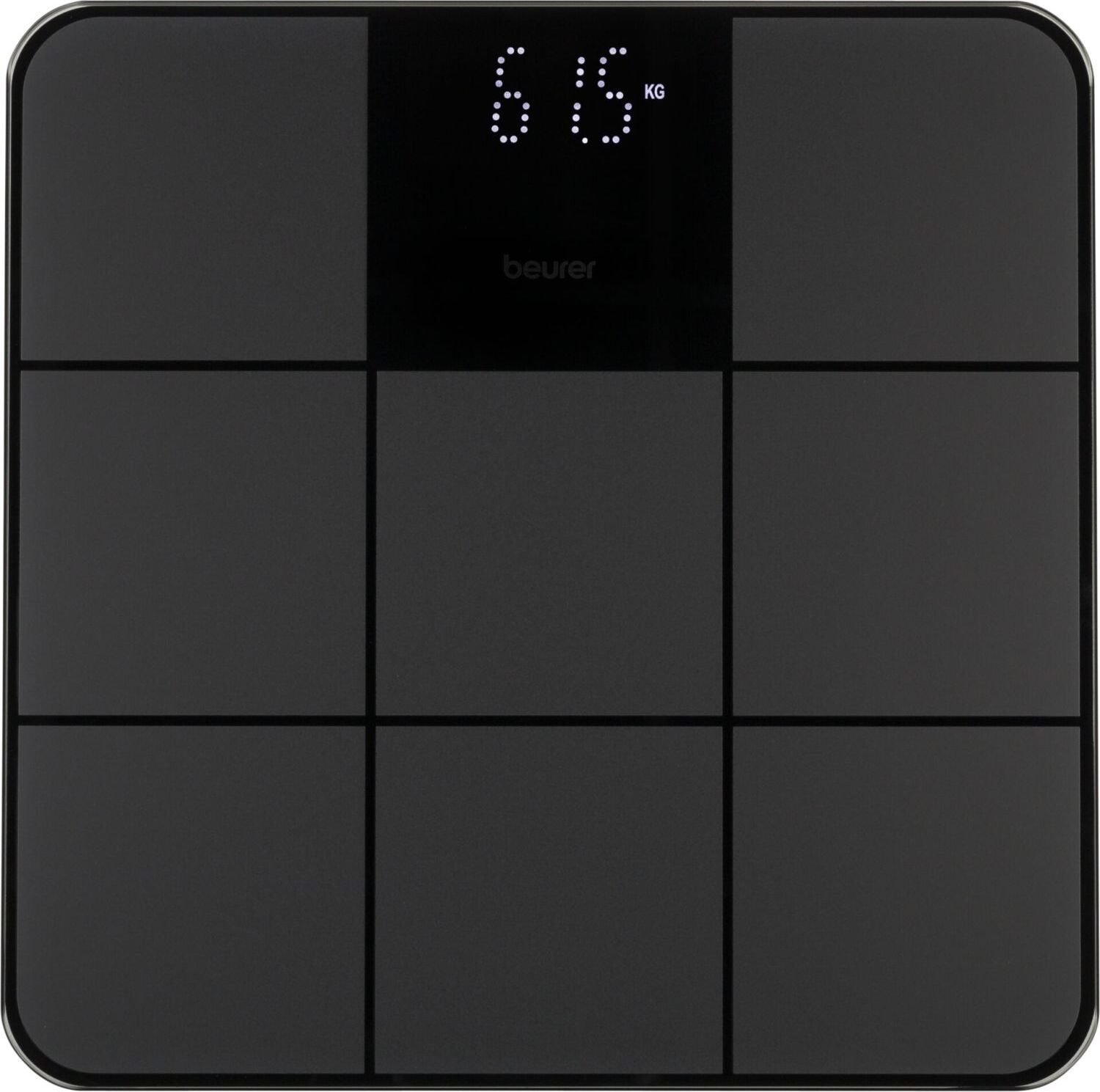 Beurer GS 235 Glaswaage, Digitale Personenwaage mit Magic-Display, Anti-Rutsch Oberflche in matter Fliesenoptik, Ein- und Abschaltautomatik, schwarz 75732