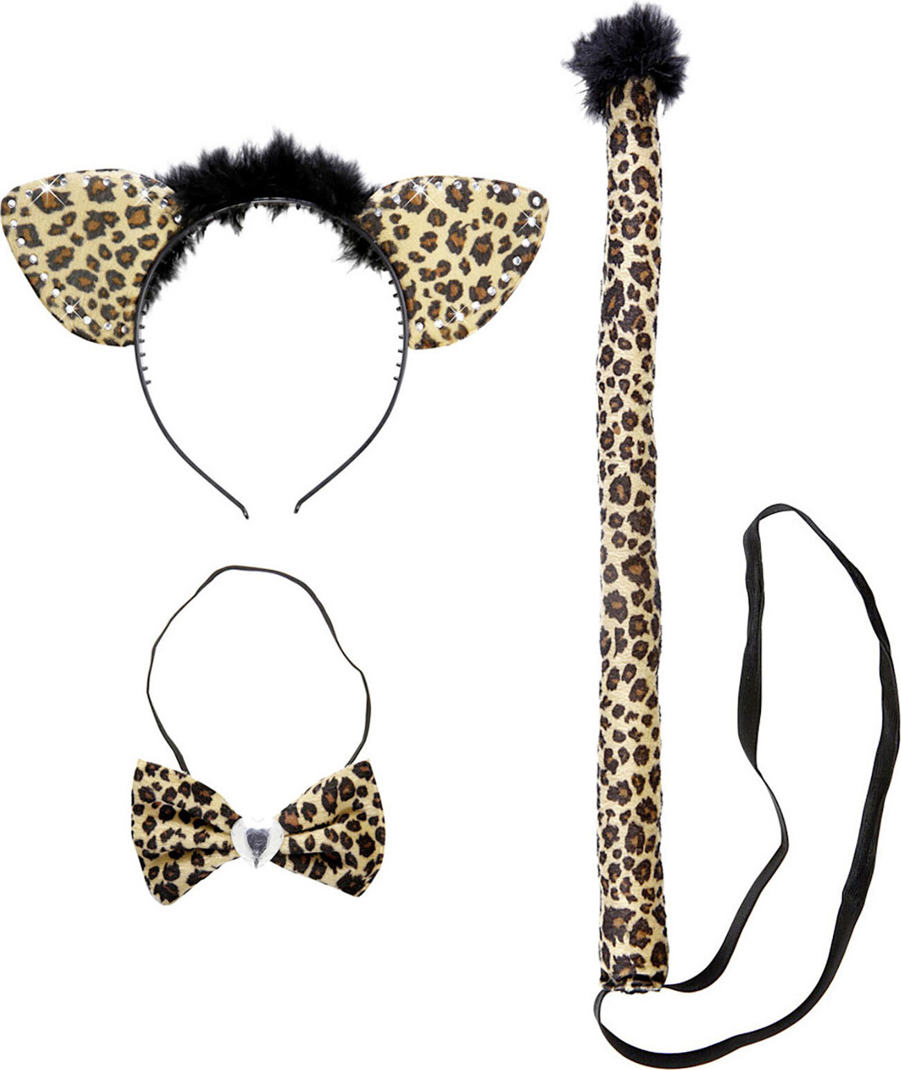 Guirca Fiestas Leoparden Kostüm Set – 3-teilig: Kleid, Kette & Ohren, Für Karneval & Co.