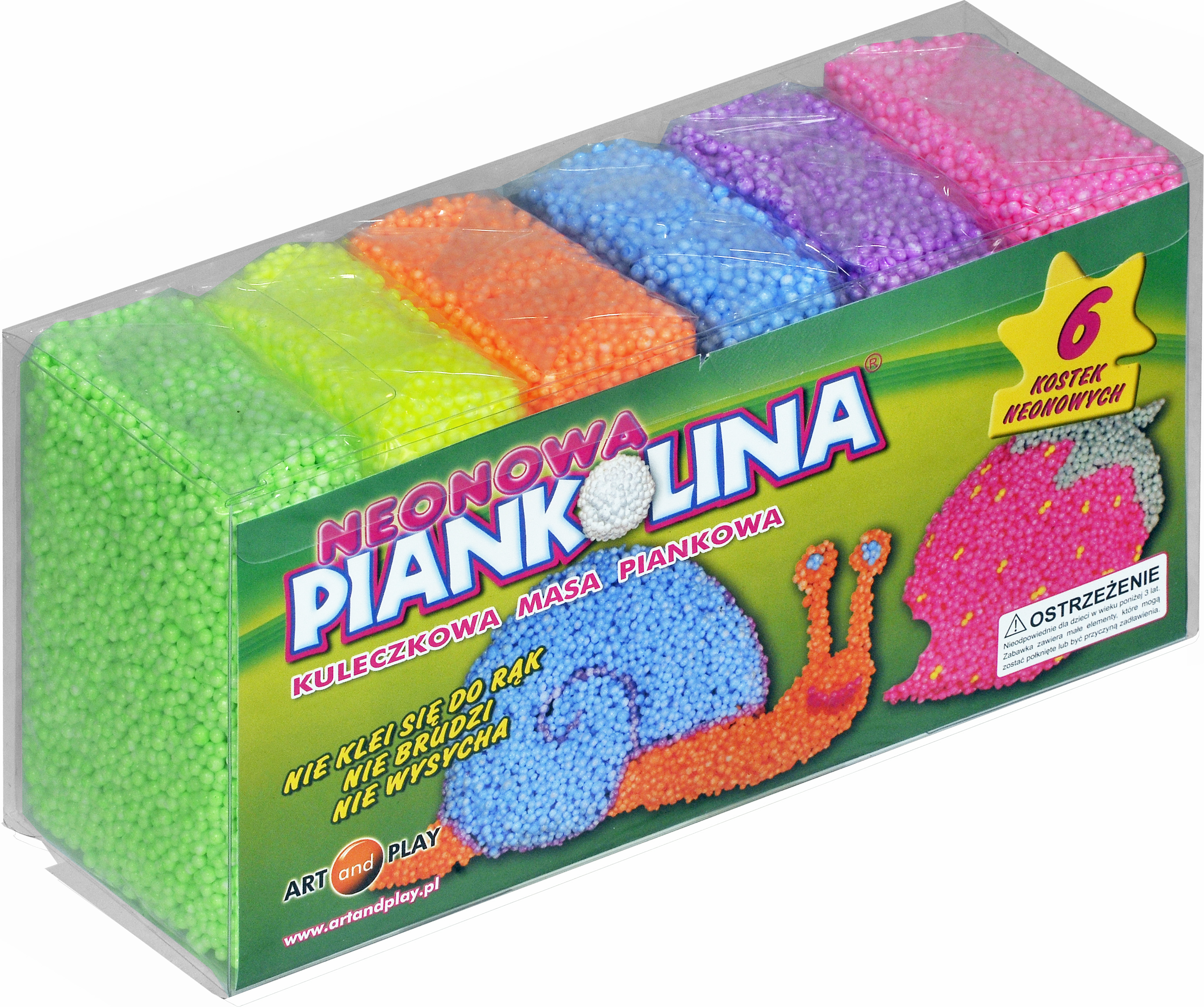 INNY Knete - Piankolina - 6 Neonfarben