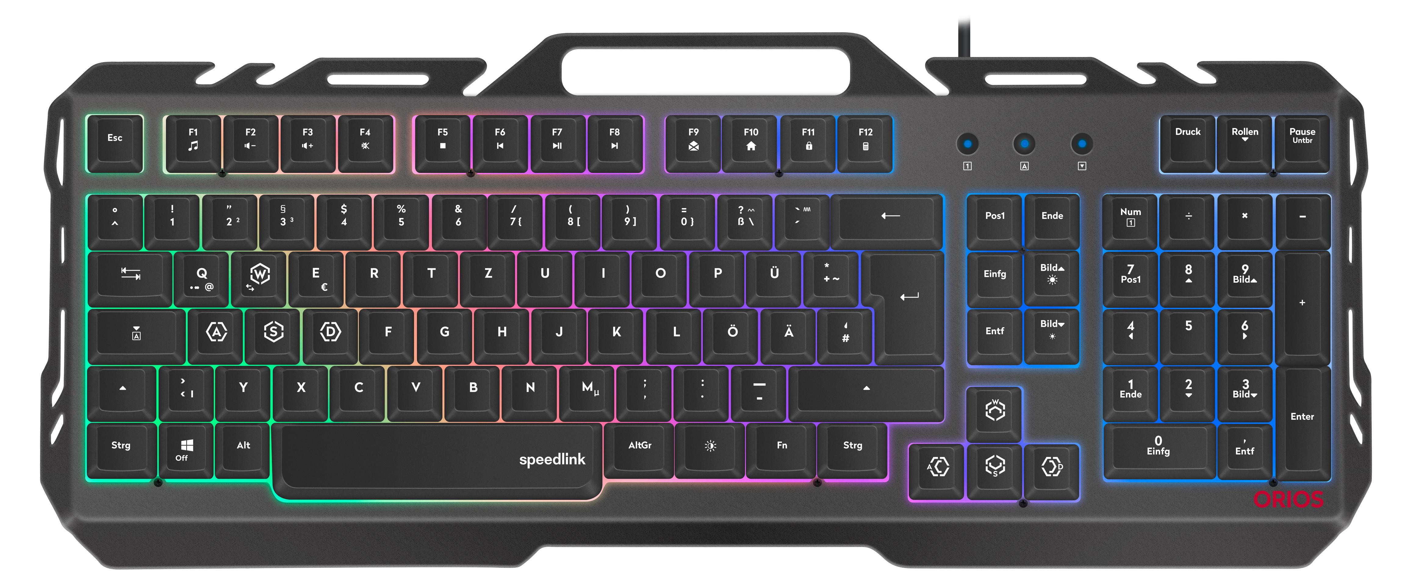 SPEEDLINK ORIOS RGB METAL Gaming Tastatur SL-670003-BK