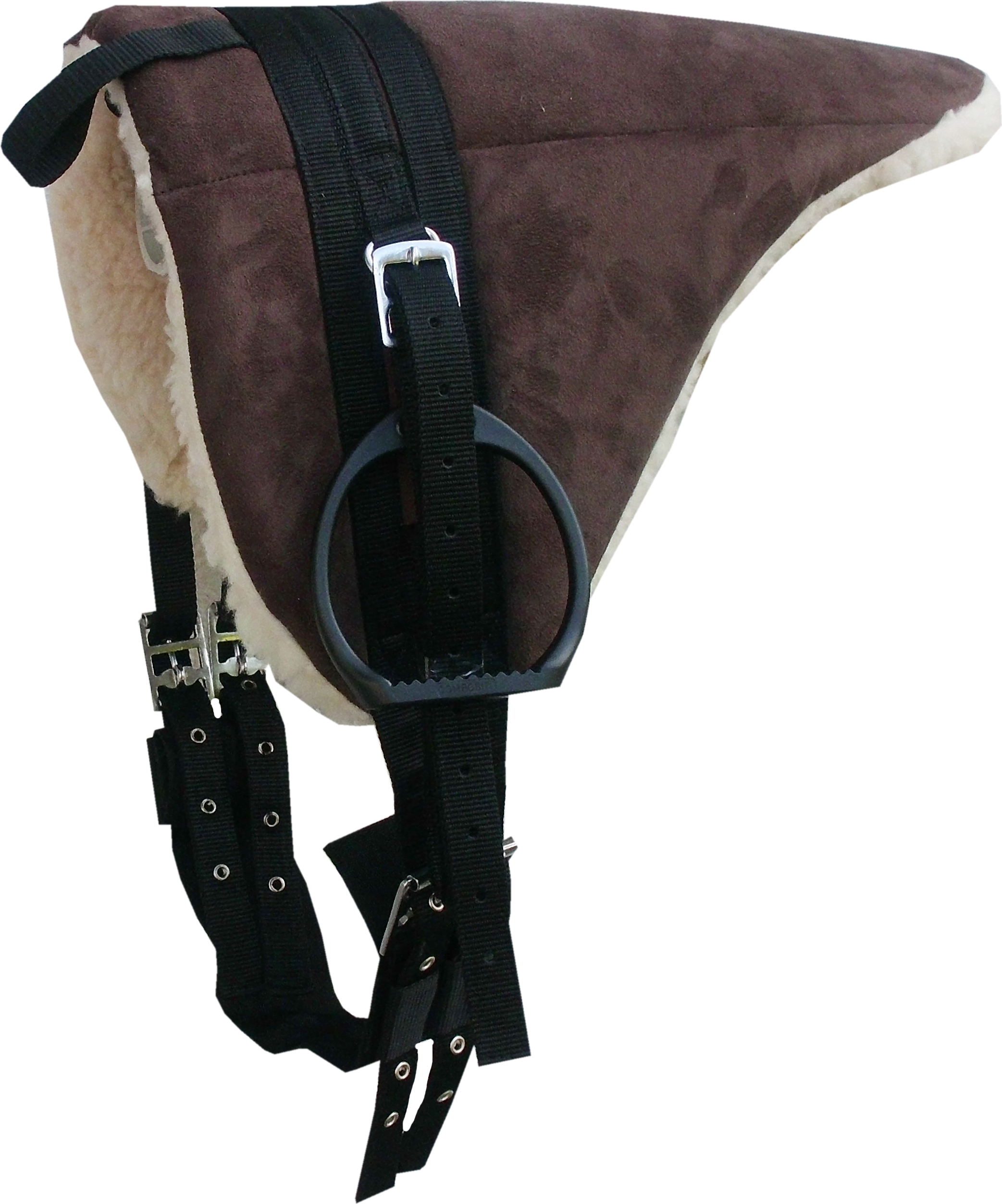 Shetty Pony Reitkissen Sattel, komplettes SET auch für Holzpferde braun AMKA 00111SET