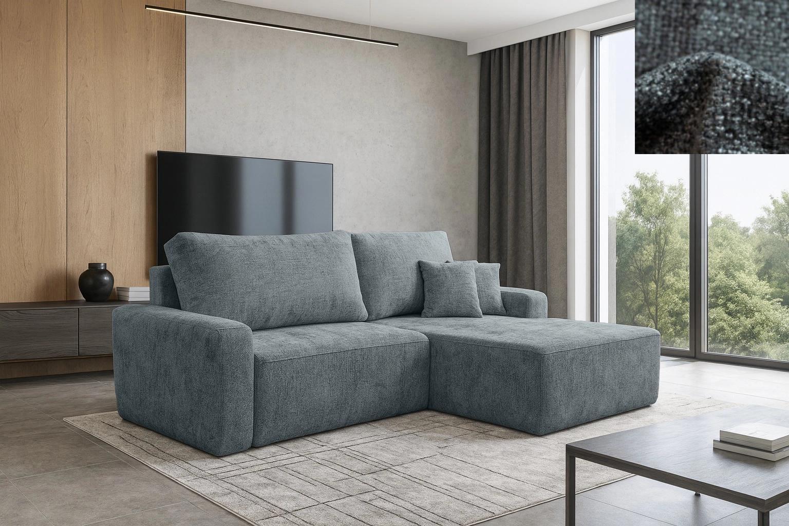 Ecksofa Savona Nordelo mit Schlaffunktion, Bettkasten, Stoff HAGA 16, universell L/R, 170×260×90 cm, Liegefläche 140×205 cm ECKC-SAV-HAGA-16