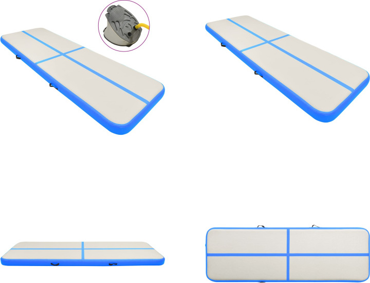 vidaXL Aufblasbare Gymnastikmatte mit Pumpe 400x100x15 cm PVC Blau - Gymnastikmatte - Gymnastikmatten - Gymnastik Yoga Matte - Gymnastik Yoga Matten HL92662