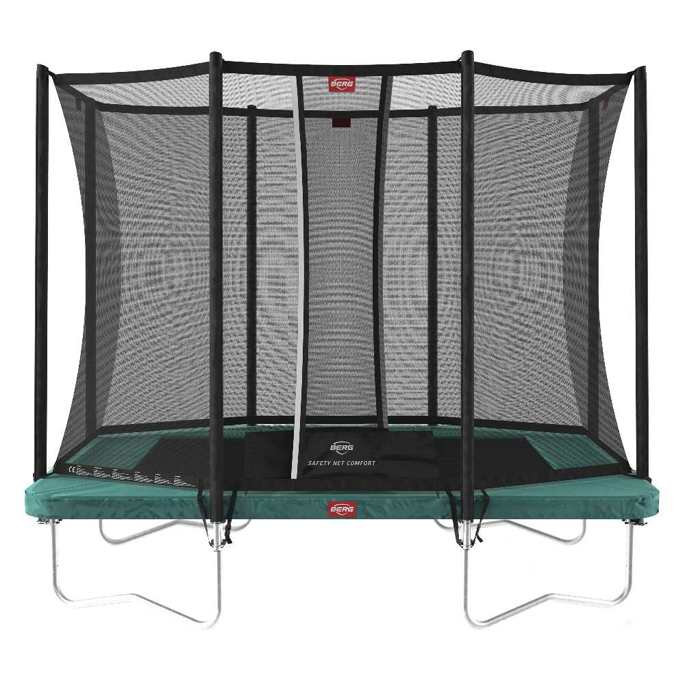 BERG trampolína obdĺžniková 280 x 190 cm zelená s bezpečnostnou sieťou Comfort Ultim Favourit Regular
