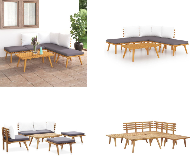 vidaXL 6-dielna záhradná obývacia súprava z masívneho dreva akácie - Súprava záhradného nábytku - Súpravy záhradného nábytku - Záhradná pohovka - Záhradná pohovka