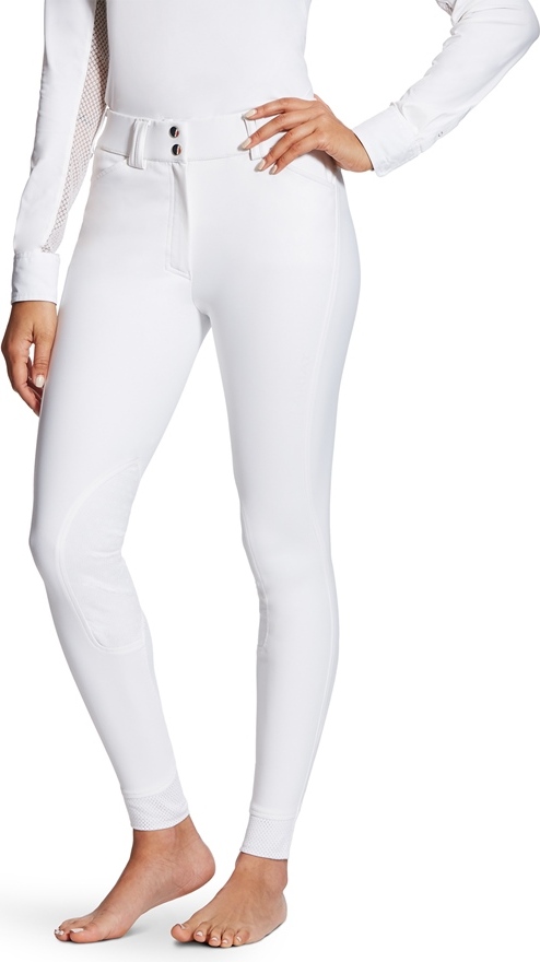 Ariat Reithose Damen Tri Factor Knee Grip Classic Kniebesatz Damenreithose White 80 (40 lang) 10021781
