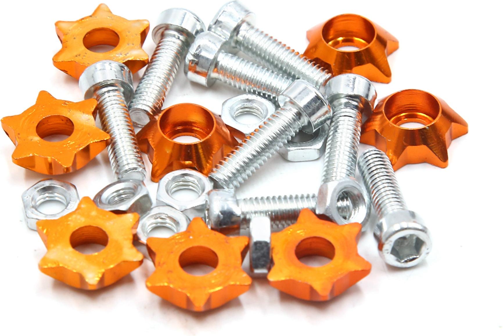 F FIERCE CYCLE 8Stk. Orange sternförmige Dekorative Nummernschild Schraube Bolzen für Motorrad DE de a18032400ux0106