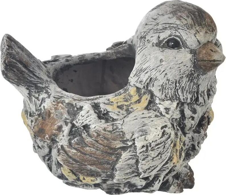 INDECOR Ebi Blumentopf Vogel 30 x 22 x 26 cm, Keramik, Steinmuster X14125