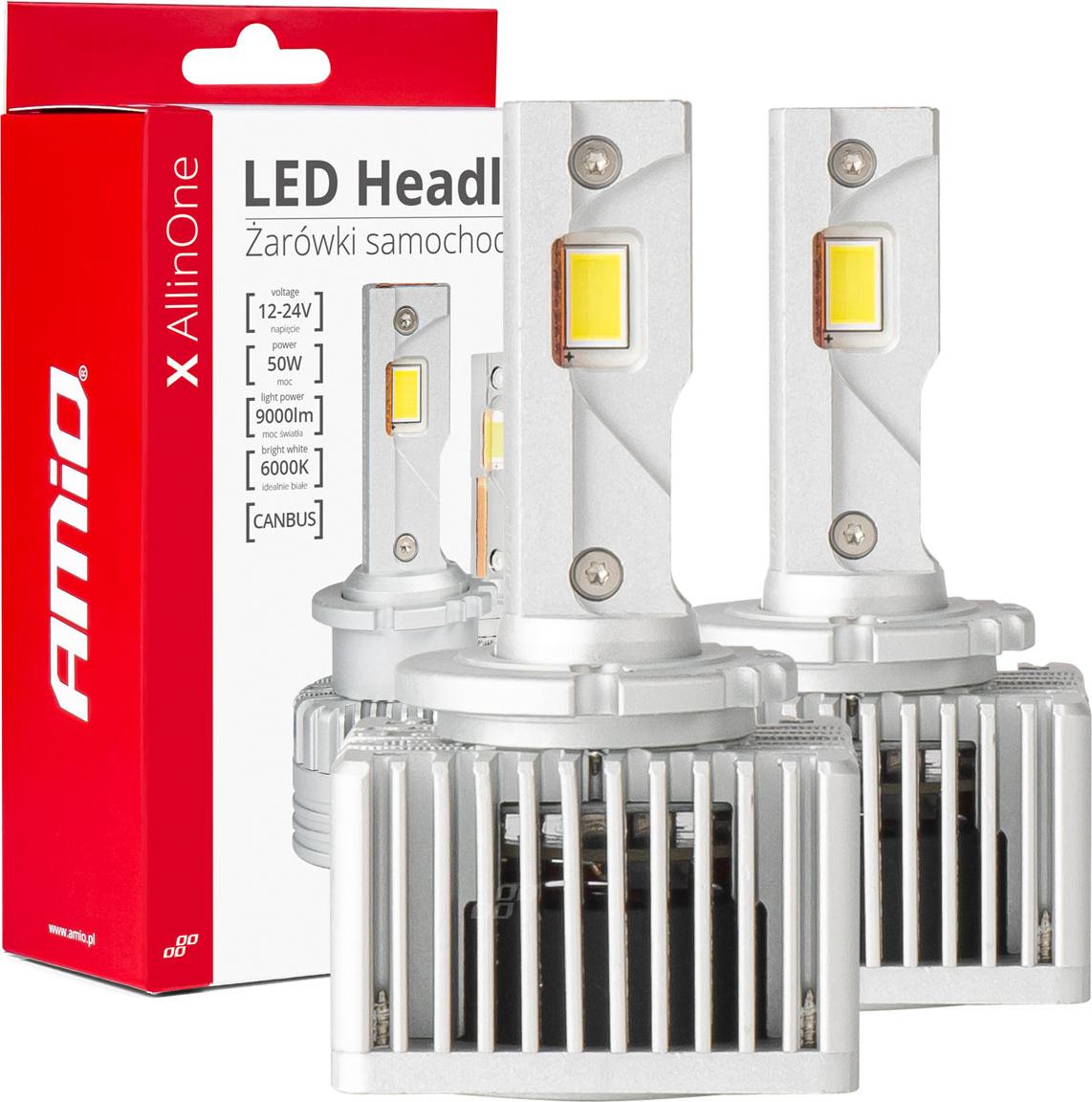 LED-Auto-Scheinwerfer AMiO Serie X AllinOne D1S D3S D8S 6000K Canbus 9000LM