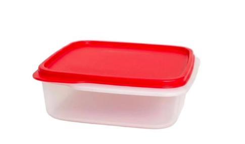 TUPPERWARE Eidgenosse 1,1 L weiß rot Quadratisch Vorrat Modular
