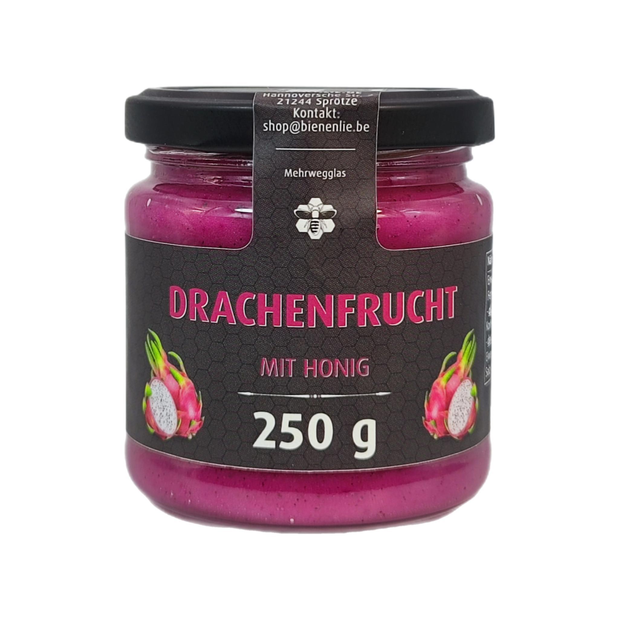 Bienenliebe-Imkerei Drachenfrucht mit Honig 250g | cremiger Honig mit Drachenfrucht | süße Geschenk Idee
