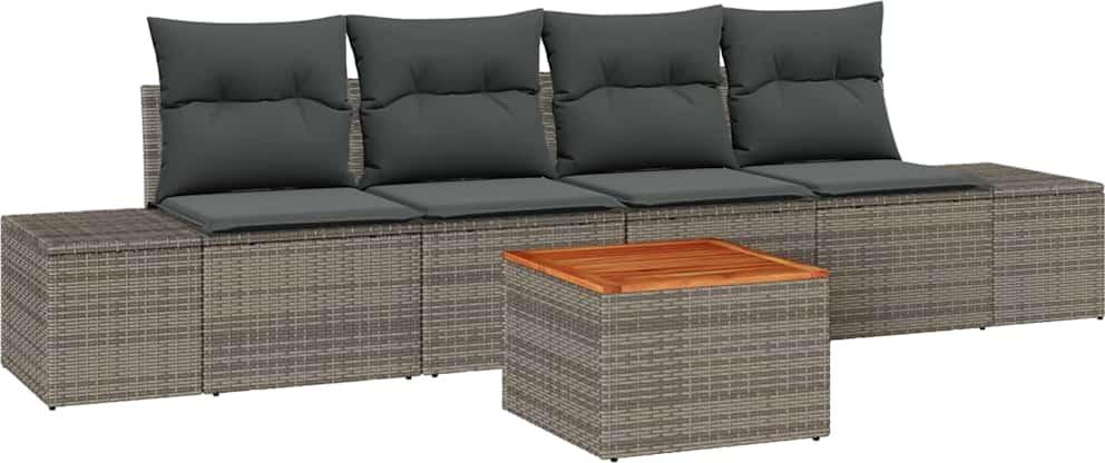 vidaXL Záhradná sedacia súprava 5 ks sivá