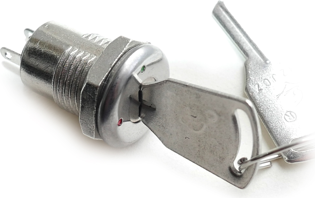 SC-Hardware Mini Schlüsselschalter 2 Kontakte 1 Polig 30V 1A Miniaturschalter Drehschalter SC-143578