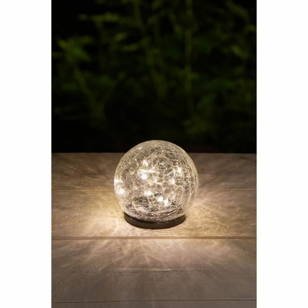 GALIX Solarkugel - Glasscherbeneffekt Ø 10 cm - 15 weiße LEDs