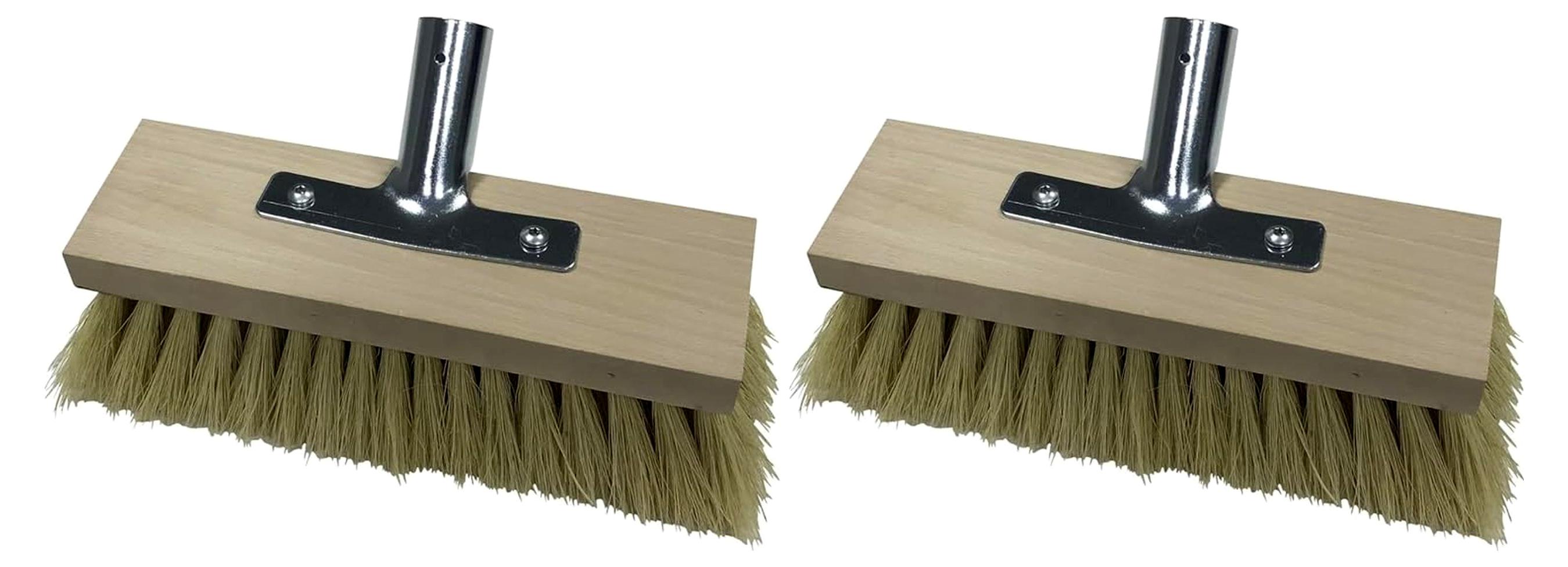 Markenlos Teer-Bürste Fiber | 23 cm eckig | ohne Stiel - mit Metallstielloch (2er Pack)
