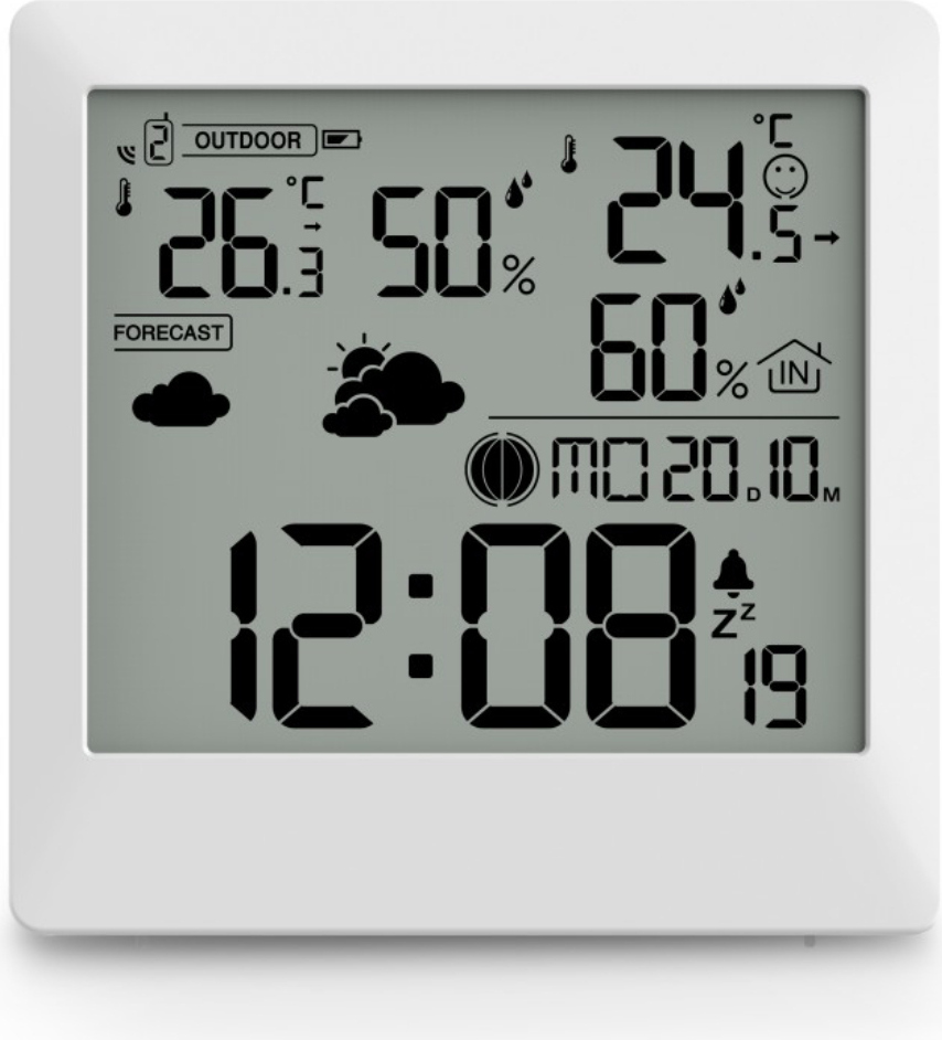 Hama 00222238, Weiß, Innen-Hygrometer, Innen-Thermometer, Außen-Hygrometer, Außen-Thermometer, Hygrometer, Thermometer, Hygrometer, Thermometer, 20 - 95%, 0 - 50 °C