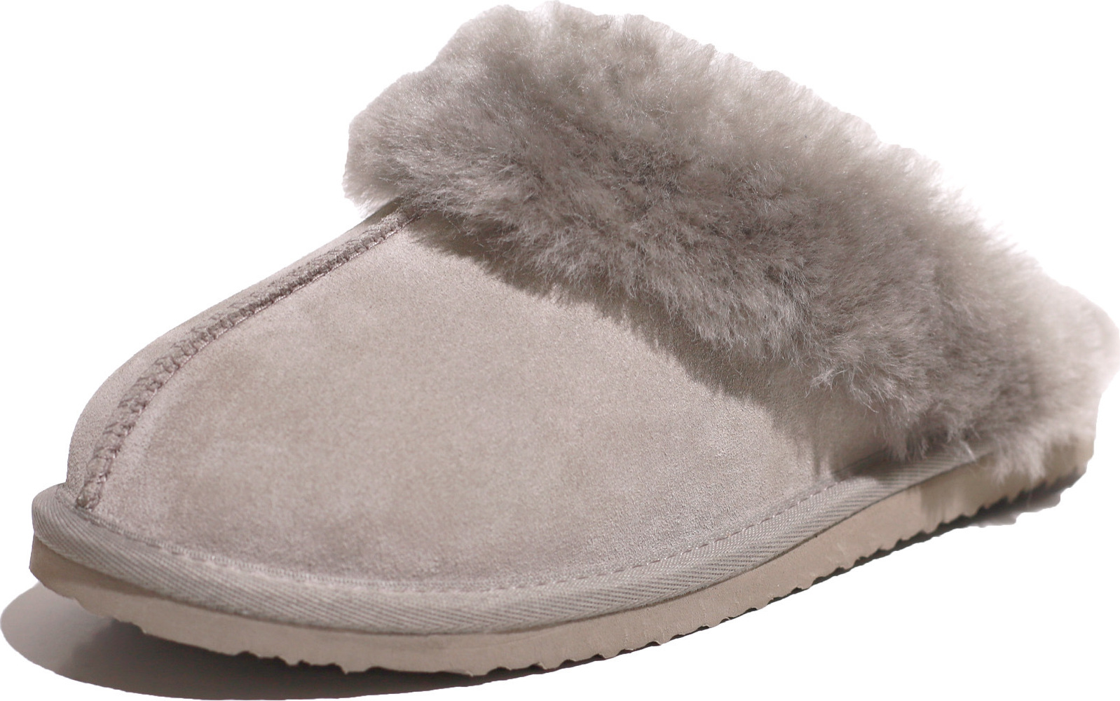 Reissner Lammfelle Lammfell Pantoffel NADINE mit Fellkranz platin grau 41 NADINE-GR-41