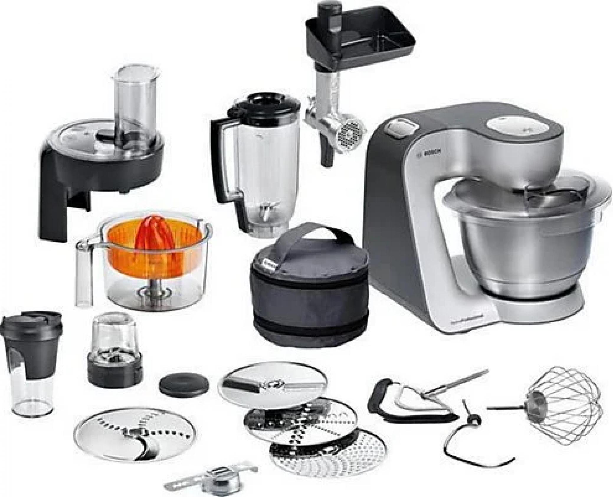 Bosch MUM59S81DE, 3,9 L, Čierna, Nerezová oceľ, 0,5 L, Miešanie, Porucha, Operácie, 3 disky