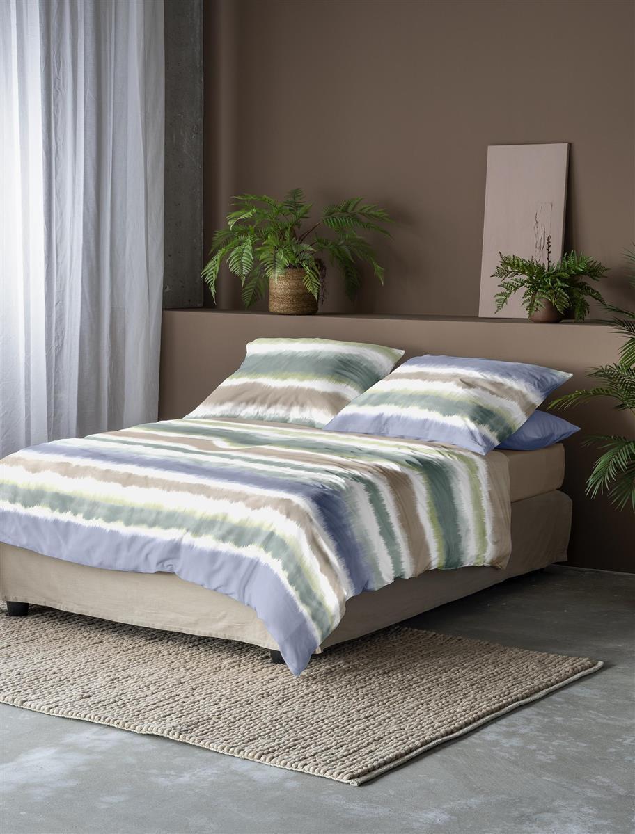 Irisette Mako-Satin Bettwäsche-Garnitur Sky 8527 Farbe blau Größe 135x200+80x80cm