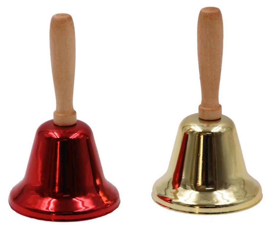 Elkuaie 2 Stück Metall-Handglocken, Weihnachts-Handglocken, Musikglocken, für Hotels, Schulen, Restaurants 20260831-Say-CDCP-117
