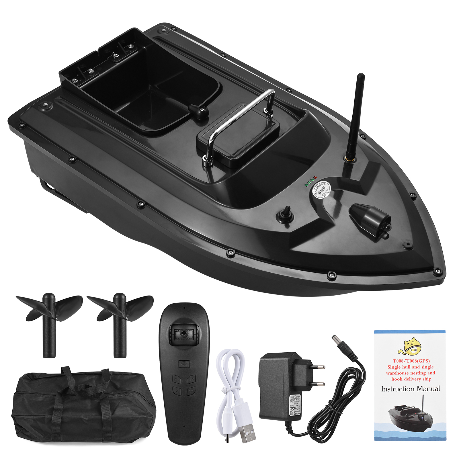 Lixada 500M Fernbedienung Köderboot ABS Angelköderboot Fernbedienung Köderboot mit GPS Angelköderboot Angelköderboot 5200mAh