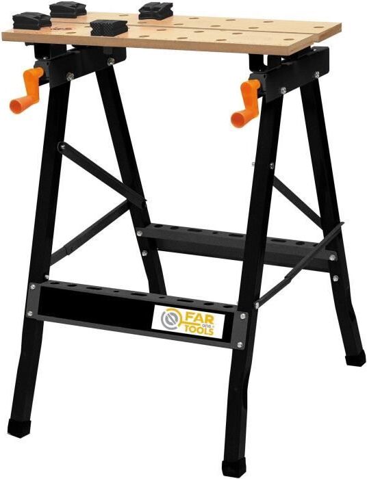 Werkbank Klappbar Holz und Metall FARTOOLS ONE WB 100, 100 kg Kapazität, 83 cm Höhe FAR3431541200081