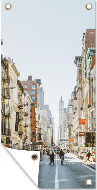 MuchoWow® 30x60 cm Outdoor-Poster Gartendeko Sichtschutz Garten Poster für den Garten Belebte Straße in New York 133|322744660