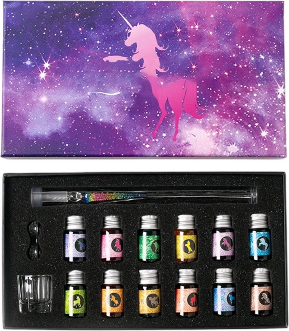 kitudaty Glas-Tintenstift-Set, Kalligraphie-Tintenstifte, Kristall-Kalligraphie-Stift und Tintenset K-XJA-25915-139