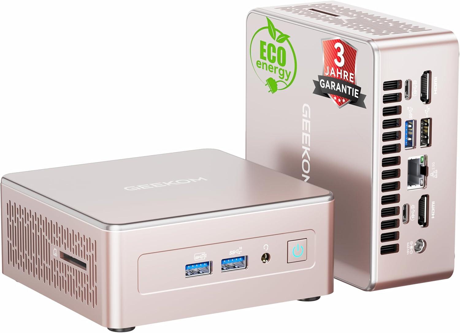 Mini-PC GEEKOM A5 2026 Edition, AMD Ryzen 5 7430U, 16 GB DDR4, 512 GB SSD, Windows 11 Pro, grafická karta AMD Radeon, Wi-Fi 6, Bluetooth 5.2