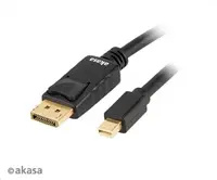Akasa AK-CBDP22-20BK Kábel DisplayPort 2 m Mini DisplayPort čierny (AK-CBDP22-20BK)