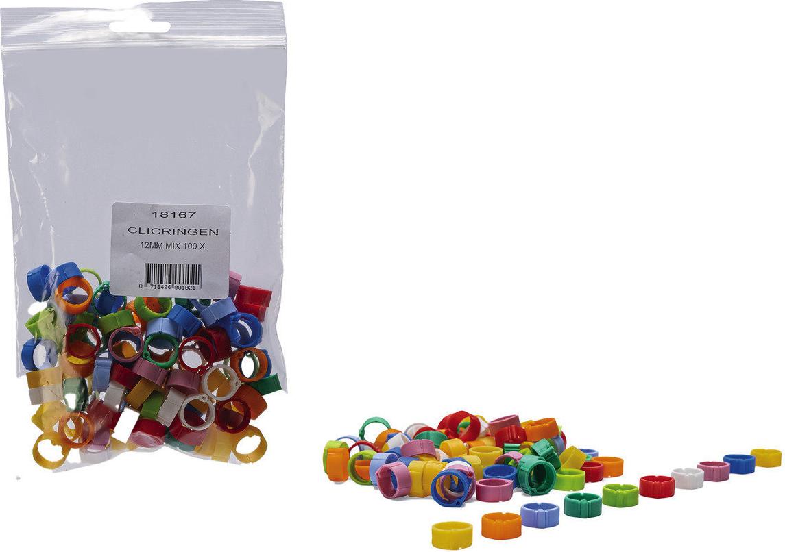 Kerbl Spiralringe 12 Mm – 100 Stück, Farbig Gemischt, Extra Stark Für Hühner
