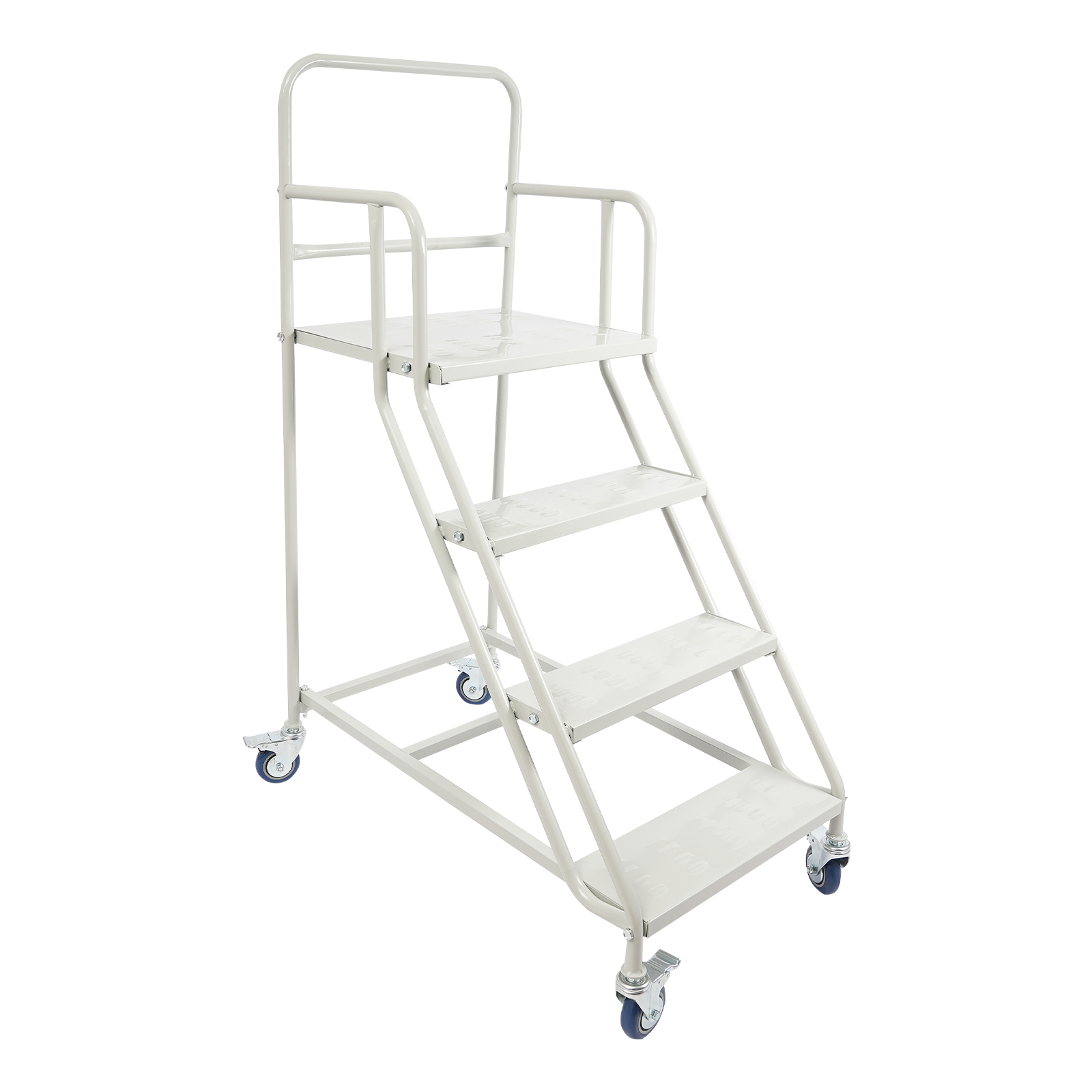 GreatDEshop2021 4-stufige Rolltreppe, 4-stufige Treppe mit Rädern, 4-stufige Industrie- und Lagertreppe JZ272P-000000-WL