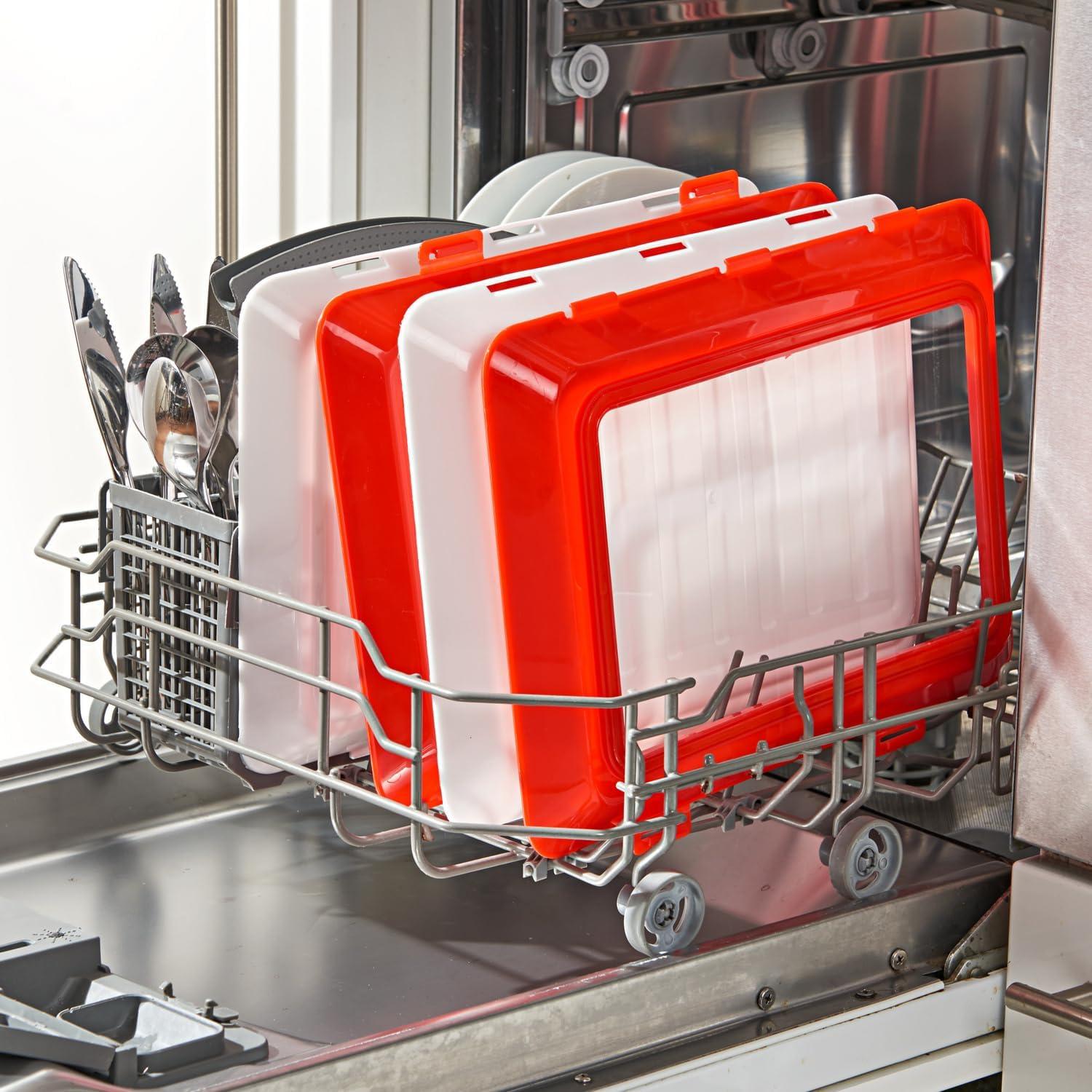 Markenlos Frischhaltedose für Wurstwaren - platzsparend - 1 Stück - rot