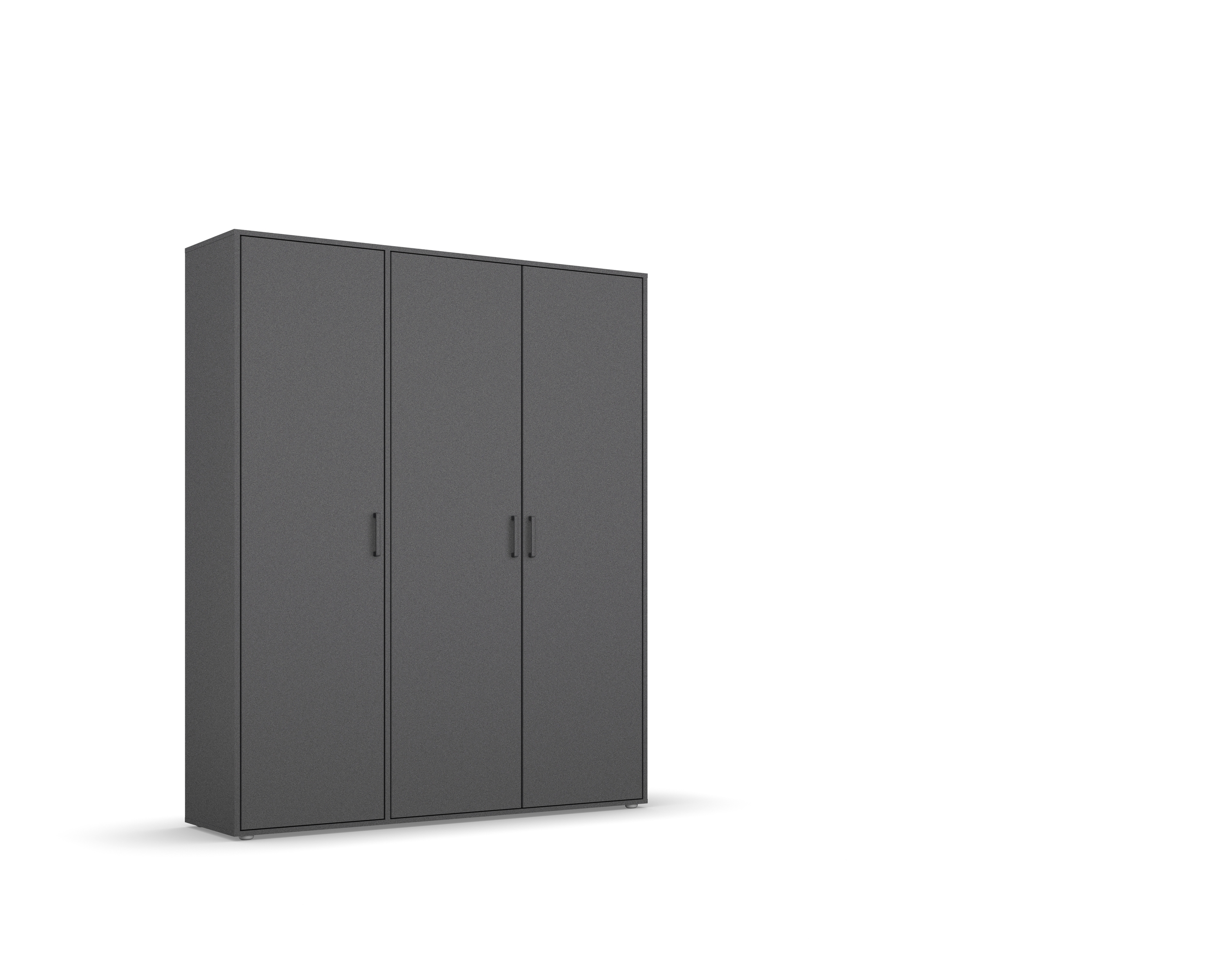 Drehtürenschrank >Voyager< 4 Einlegeböden, 1 Kleiderstange, grau metallic - 140x194x53 (BxHxT)
