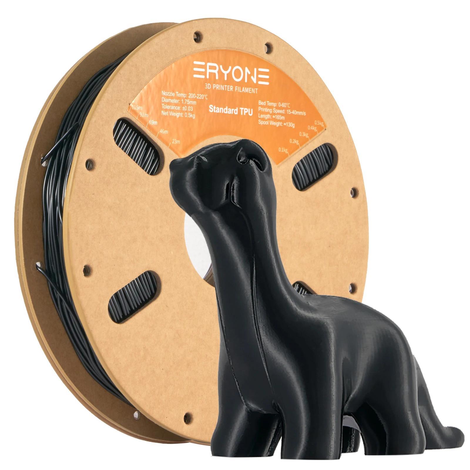 StarTech TPU Filament 1,75 mm - 3D Drucker Filament - Flexibles TPU Material - Für FDM 3D Drucker - 0,5 kg Spule - Schwarz