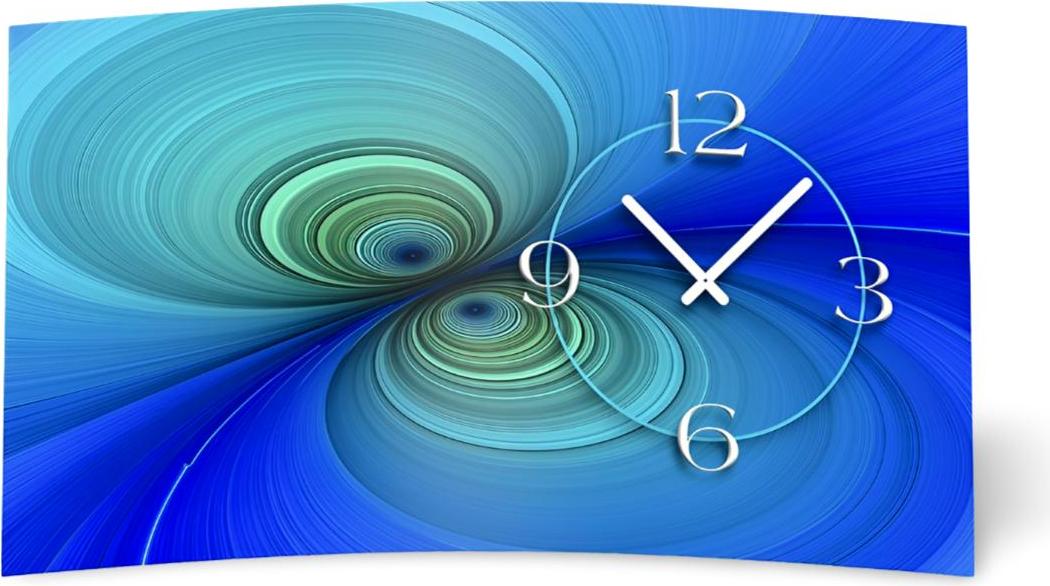 Digital Designer Art psycodelic blau Designer Wanduhr modernes Wanduhren Design leise kein ticken DIXTIME 3DS-0359