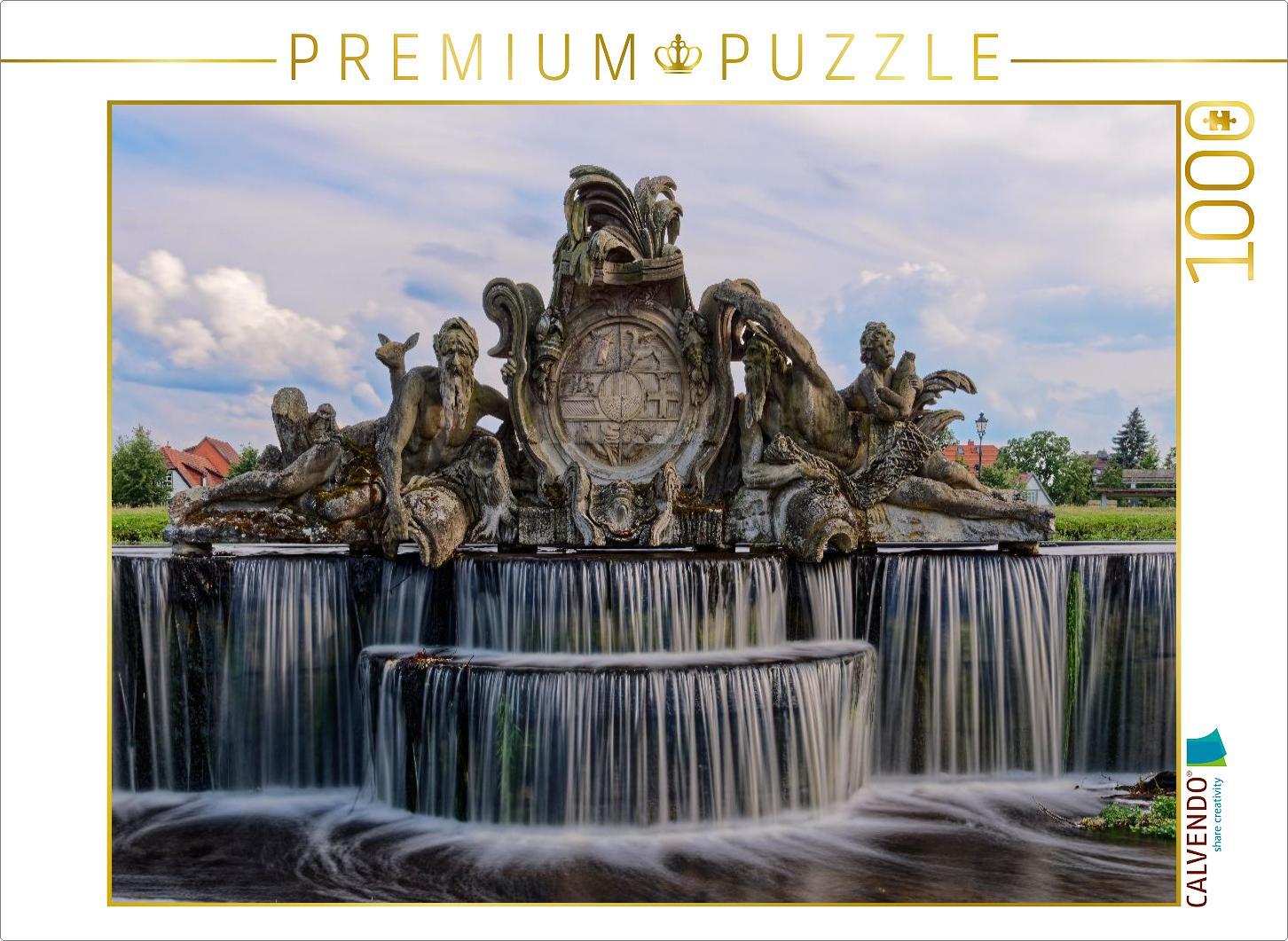 CALVENDO Puzzle Brunnen vor dem Schloss Ludwigslust | 1000 Teile Lege-Größe 64x48cm Foto-Puzzle für glückliche Stunden
